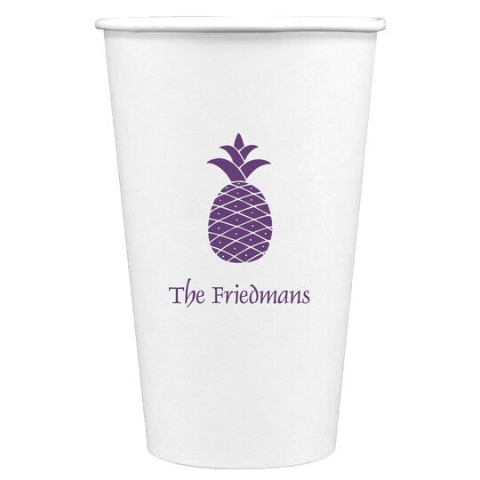 Hawaiian Pineapple Paper Coffee Cups